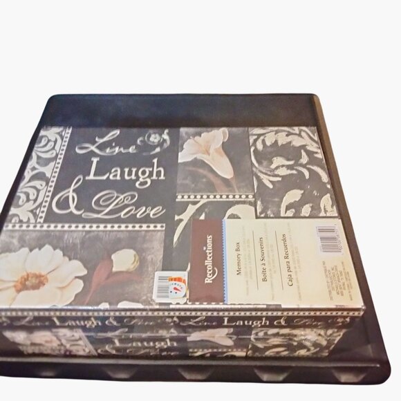 Recollections Live Laugh Love Memory Box Photo Storage Jo Moulton Sagebrush New - Picture 6 of 14